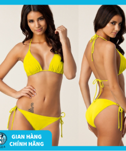 Set Bikini Nữ Hai Mảnh Có Dây Đeo Gợi Cảm Vàng