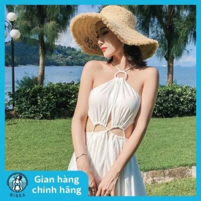 Váy maxi đi biển hở lưng chất chiffon mềm mịn